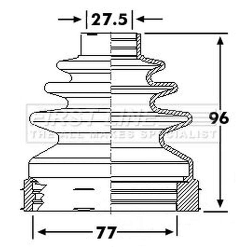 First Line Drive Shaft Bellow Kit Front Left FCB6244