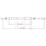 Apec Handbrake Cable Left Rear CAB1746
