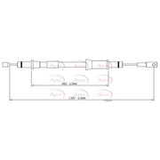 Apec Handbrake Cable Left Rear CAB1746