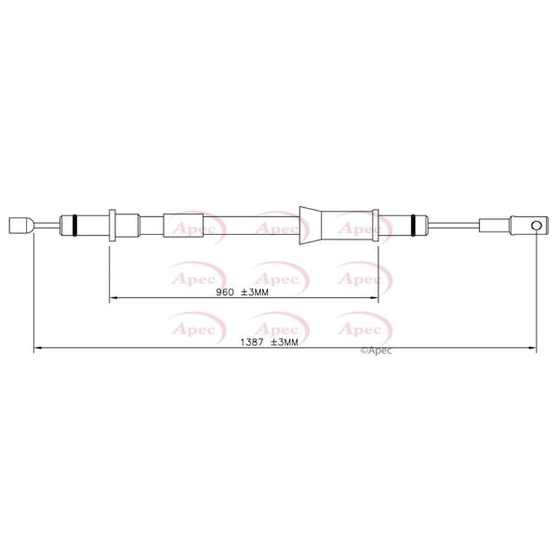 Apec Handbrake Cable Left Rear CAB1746