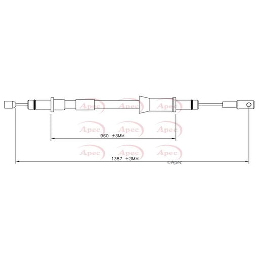 Apec Handbrake Cable Left Rear CAB1746