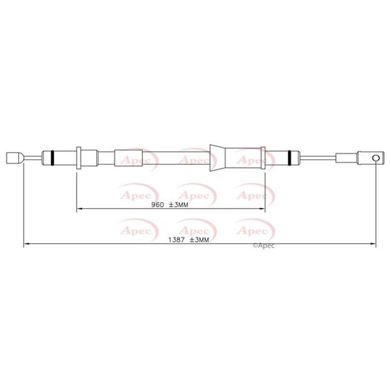 Apec Handbrake Cable Left Rear CAB1746