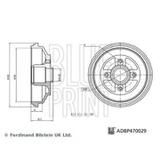 Blue Print Brake Drum Assembly Rear ADBP470029