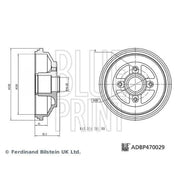 Blue Print Brake Drum Assembly Rear ADBP470029
