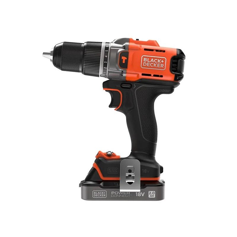 Black + Decker BCD383D1XK POWERCONNECT™ Hammer Drill 18V 1 x 2.0Ah Li-ion