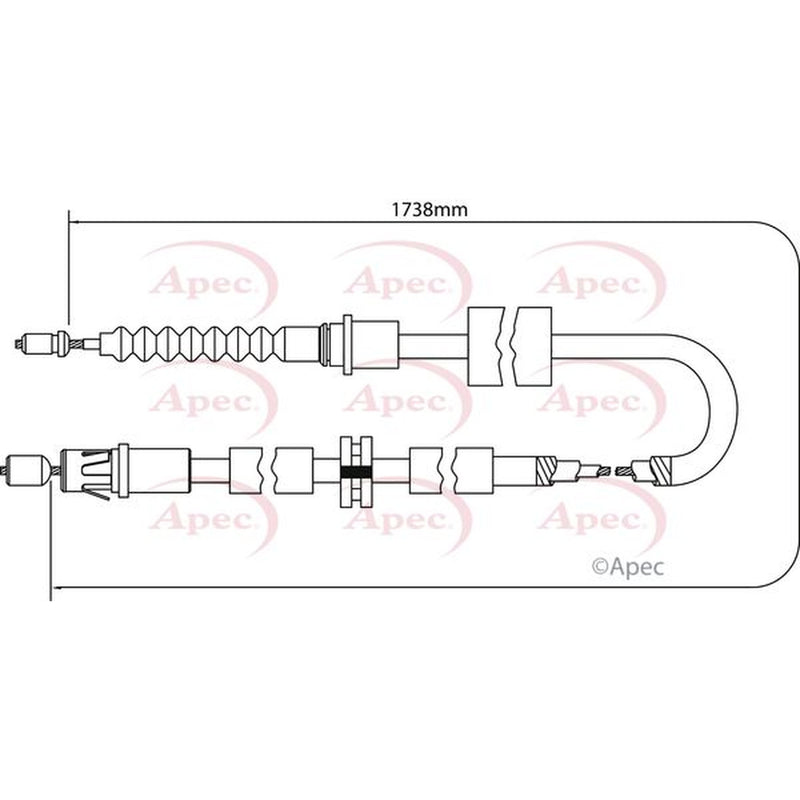 Apec Handbrake Cable Left Rear CAB1163