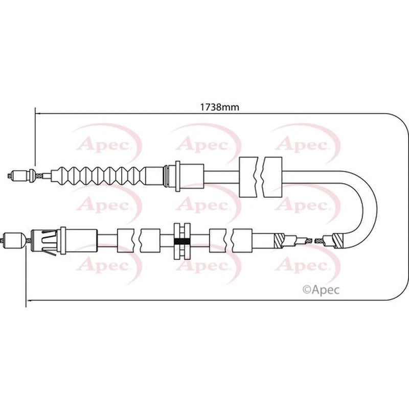 Apec Handbrake Cable Left Rear CAB1163