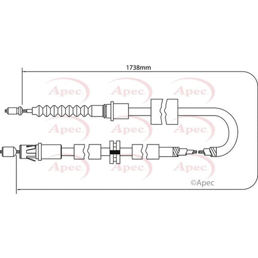 Apec Handbrake Cable Left Rear CAB1163