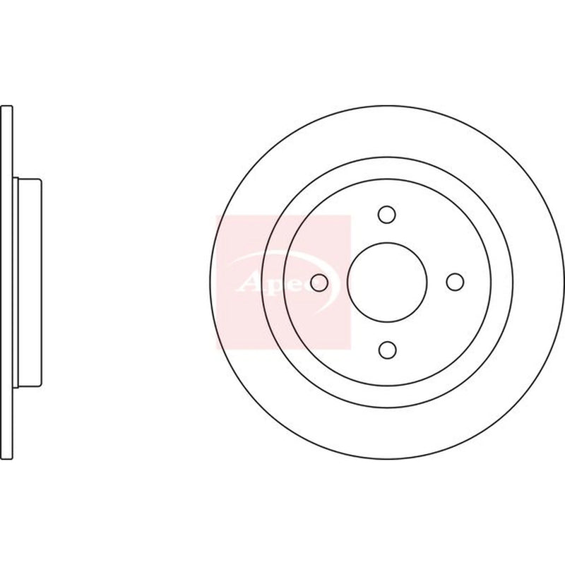 Apec 2 x Solid Rear Brake Discs DSK2391