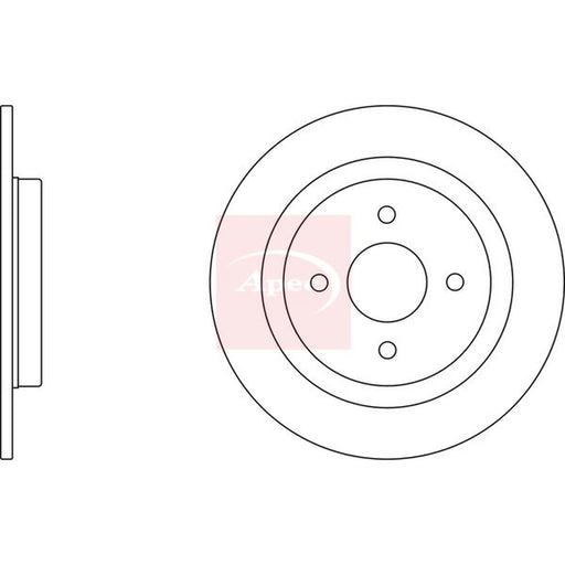 Apec 2 x Solid Rear Brake Discs DSK2391