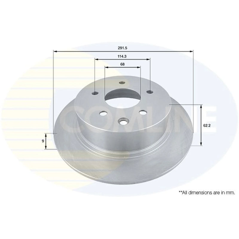 Comline 2 x Solid Rear Brake Discs ADC0275