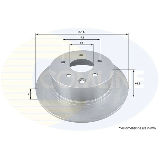 Comline 2 x Solid Rear Brake Discs ADC0275