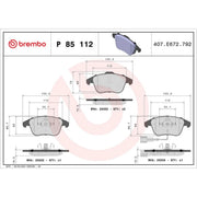 Brembo 4 x Front Brake Pad Set P85112