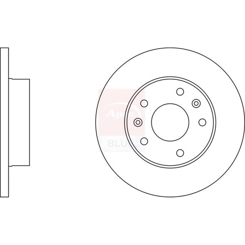 Apec 2 x Solid Front Brake Discs SDK6223