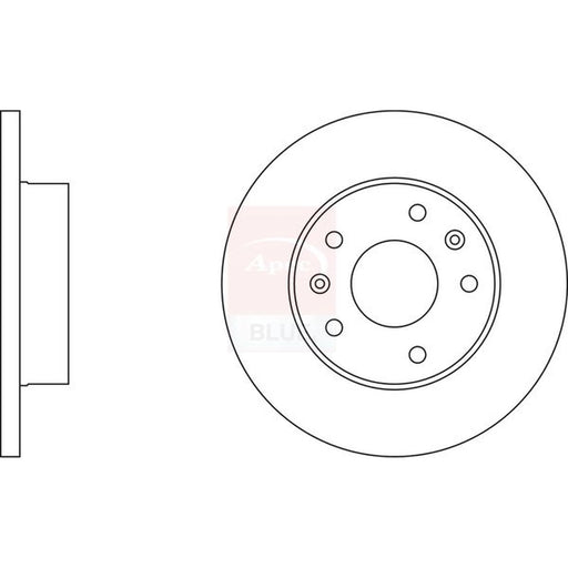 Apec 2 x Solid Front Brake Discs SDK6223