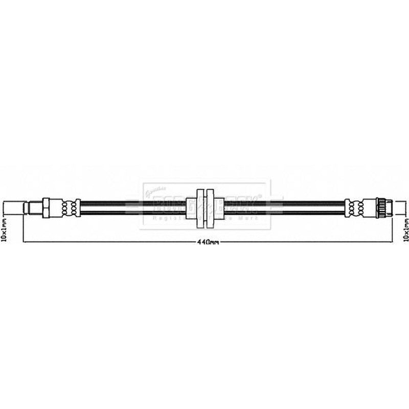 Borg & Beck Brake Hydraulic Hose Line Front Left BBH8571