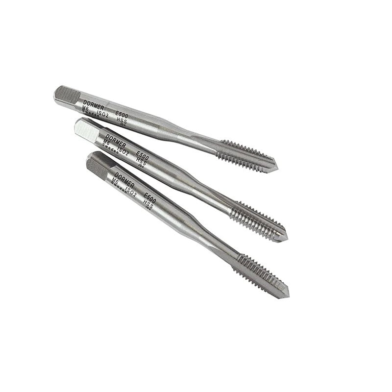 Dormer E500 HSS Coarse Tap Straight Flute Set of Three 3-16mm