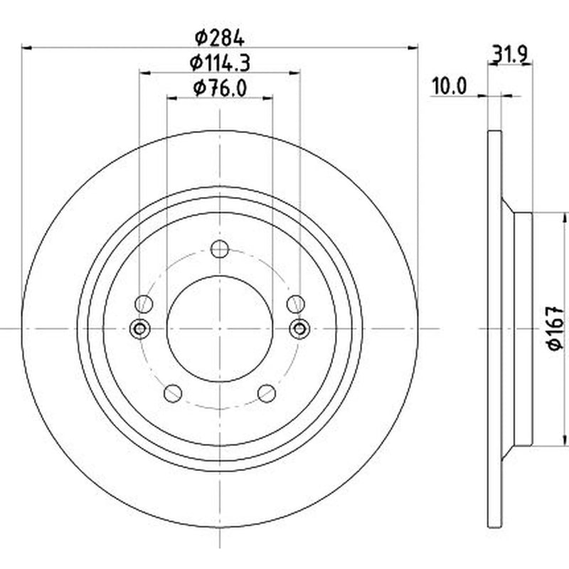 DON 2 x Solid Rear Brake Discs PCD23022
