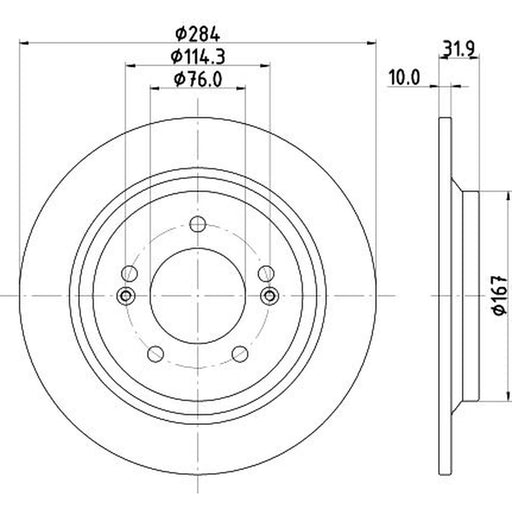 DON 2 x Solid Rear Brake Discs PCD23022