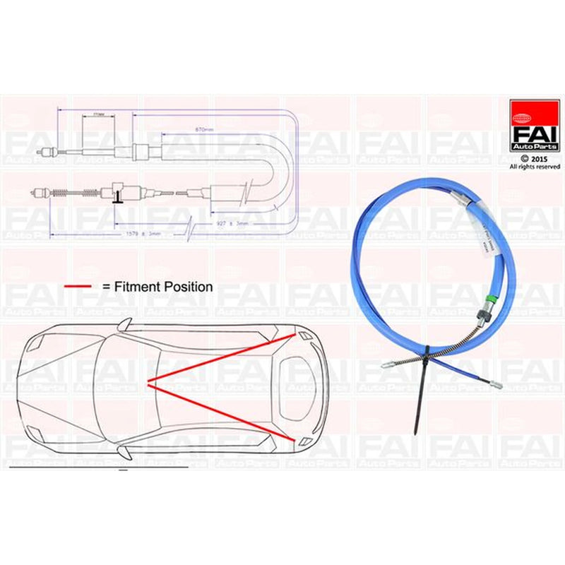 FAI Handbrake Cable Left Rear FBC0150