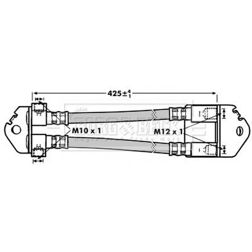 Borg & Beck Brake Hydraulic Hose Line Rear Left BBH6999