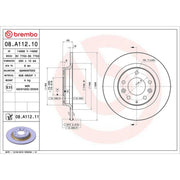 Brembo 2 x Solid Rear Brake Discs 08.A112.11