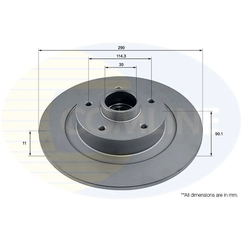 Comline 2 x Solid Rear Brake Discs ADC3035