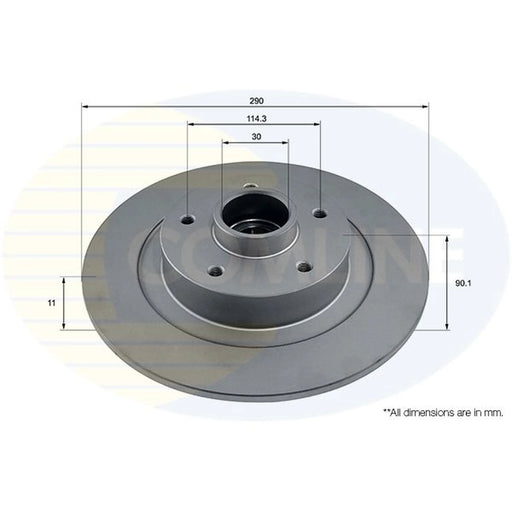 Comline 2 x Solid Rear Brake Discs ADC3035