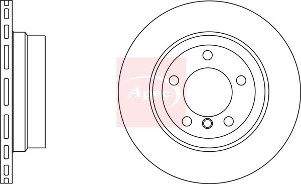 Apec 2 x Brake Disc Set Vented