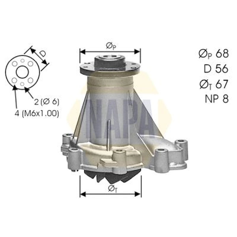 NAPA Engine Cooling Water Pump NWP1303