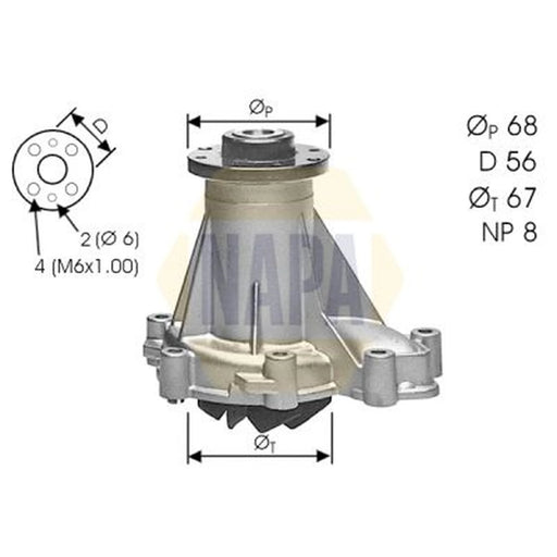 NAPA Engine Cooling Water Pump NWP1303