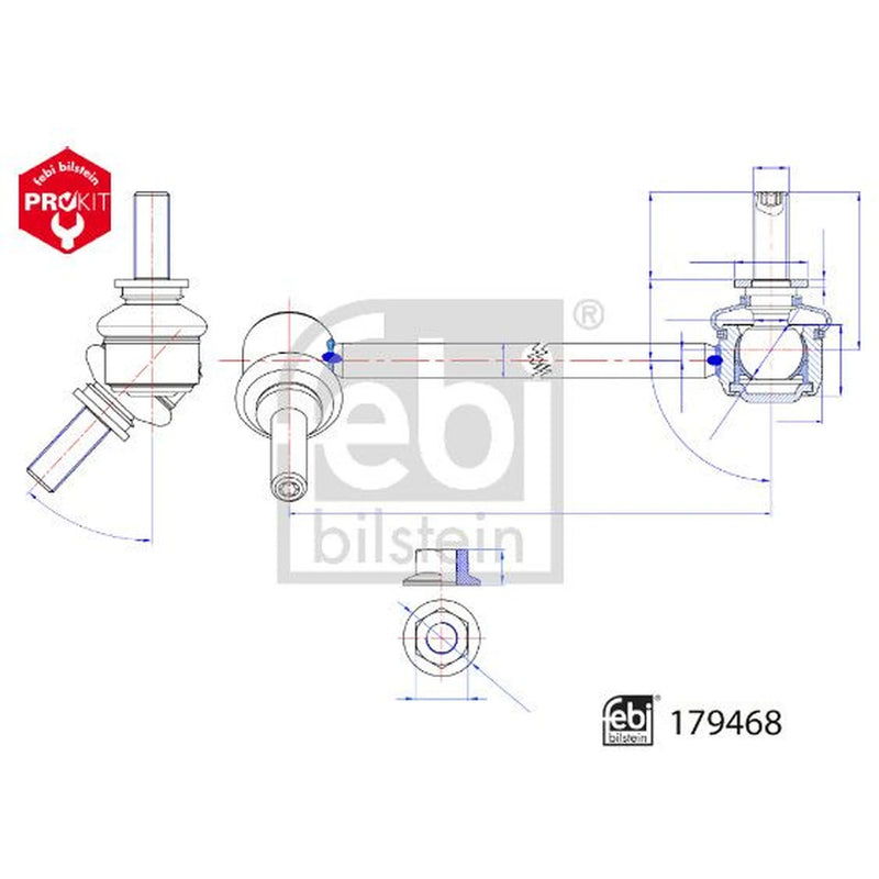 Febi Stabiliser Bar Link Coupling Rod Front Right 179468
