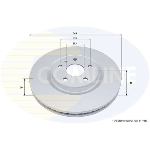 Comline 2 x Front Brake Discs ADC2970V