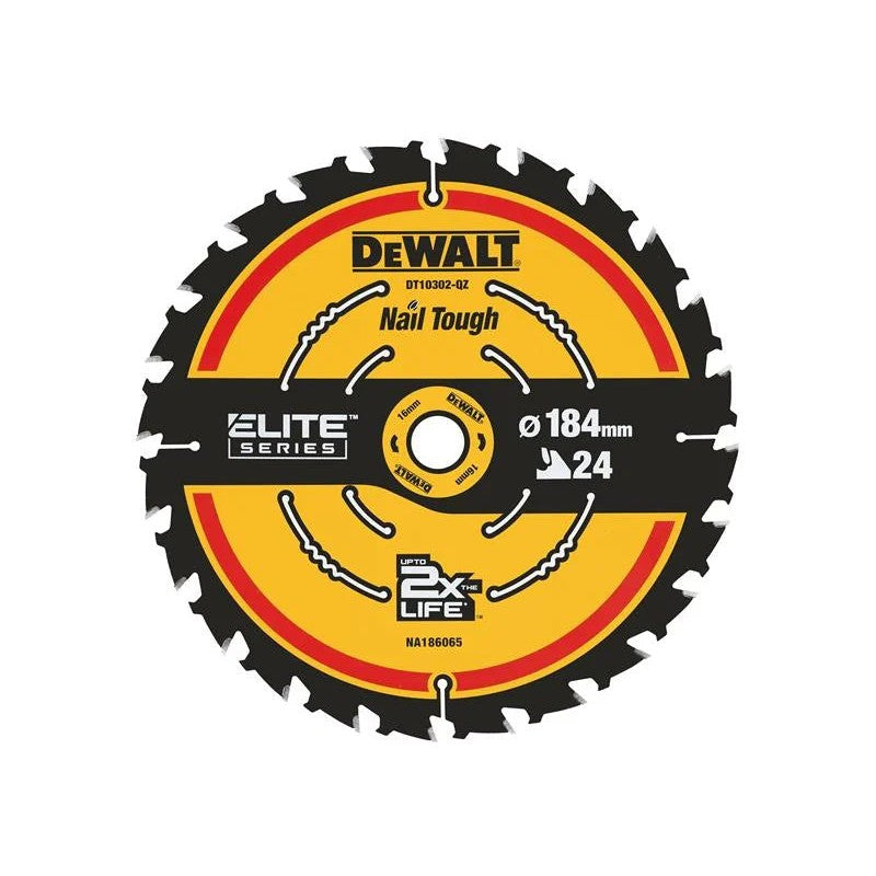 DEWALT Power Tools ELITE™ Series Framing Circular Saw Blade 184 x 16mm x 24T