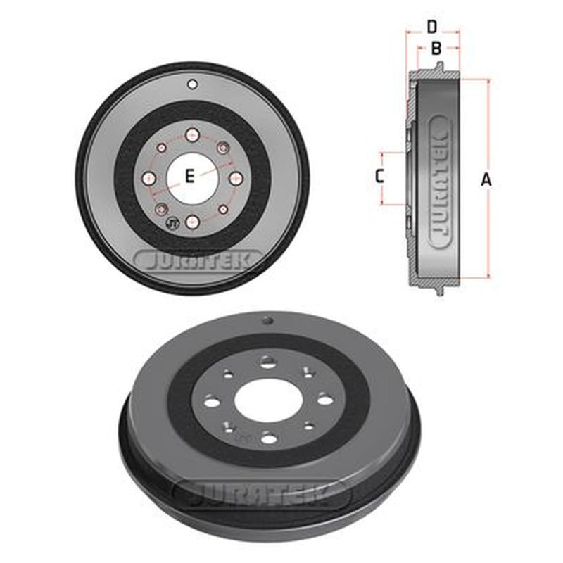 Juratek Brake Drum Assembly Rear JDR027