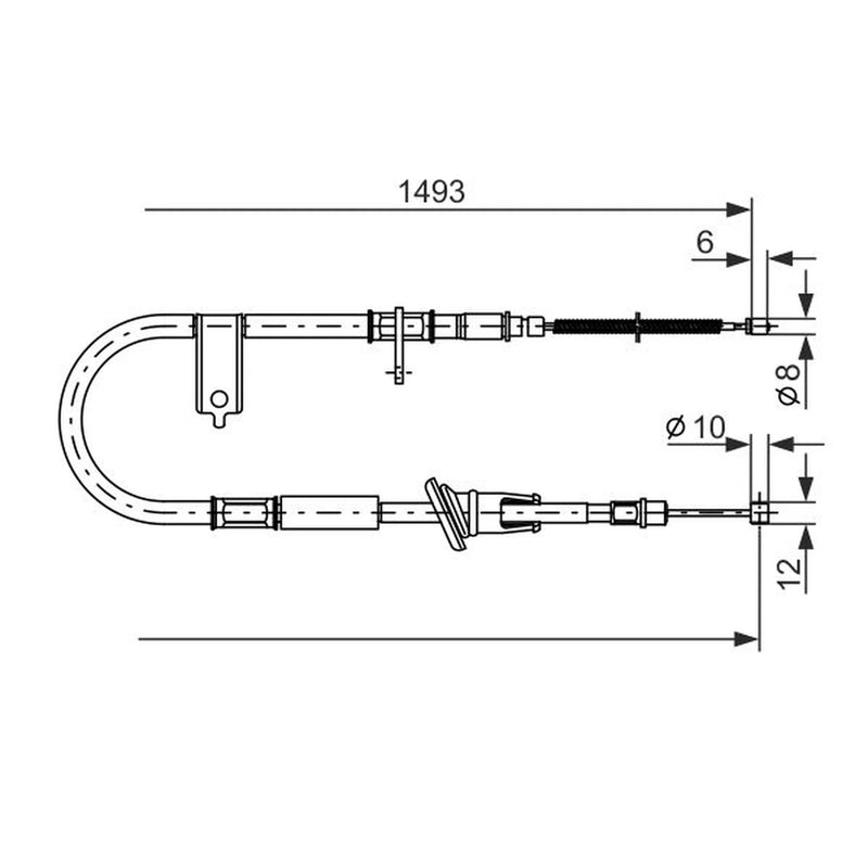 Bosch Handbrake Cable Left Rear 1 987 477 066