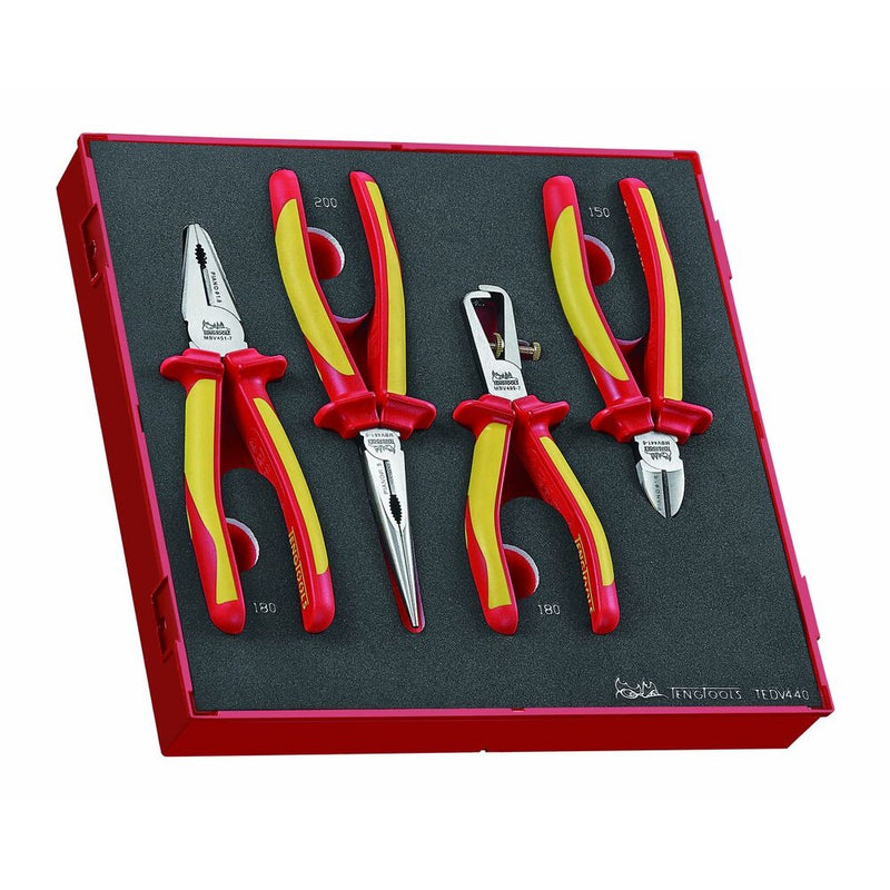 Teng Tools Insulated Plier Set FOAM2 4 Pieces