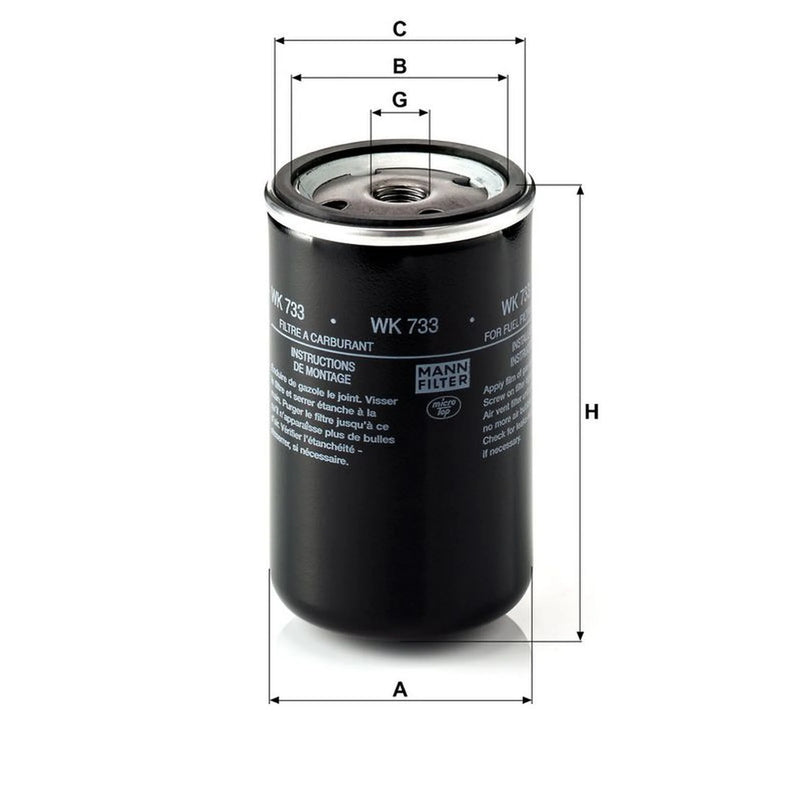 MANN-FILTER Fuel Filter Element WK 733 OE 4033156710 0022852800