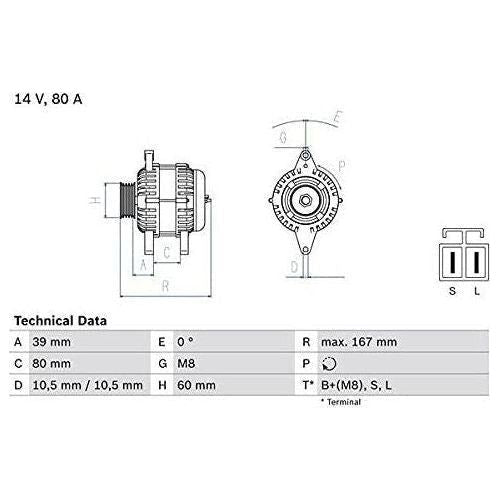 Bosch Reman Alternator 4570 0986045701 Bosch  - Town Parts