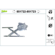 Valeo Electric Window Regulator 851722