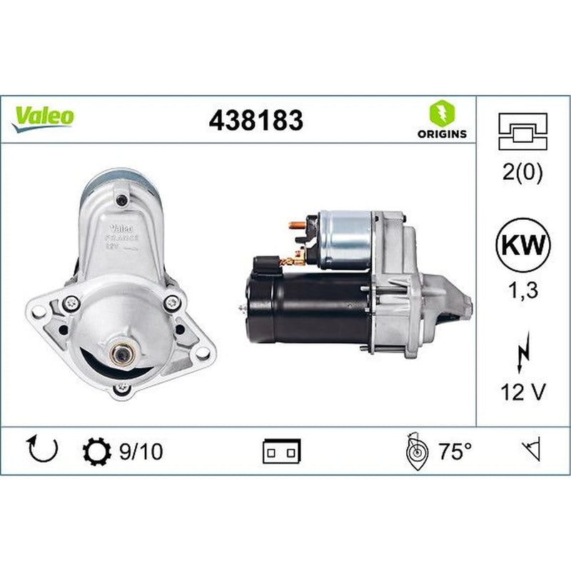 Valeo Starter Motor 12V 1.3kW Teeth 438183