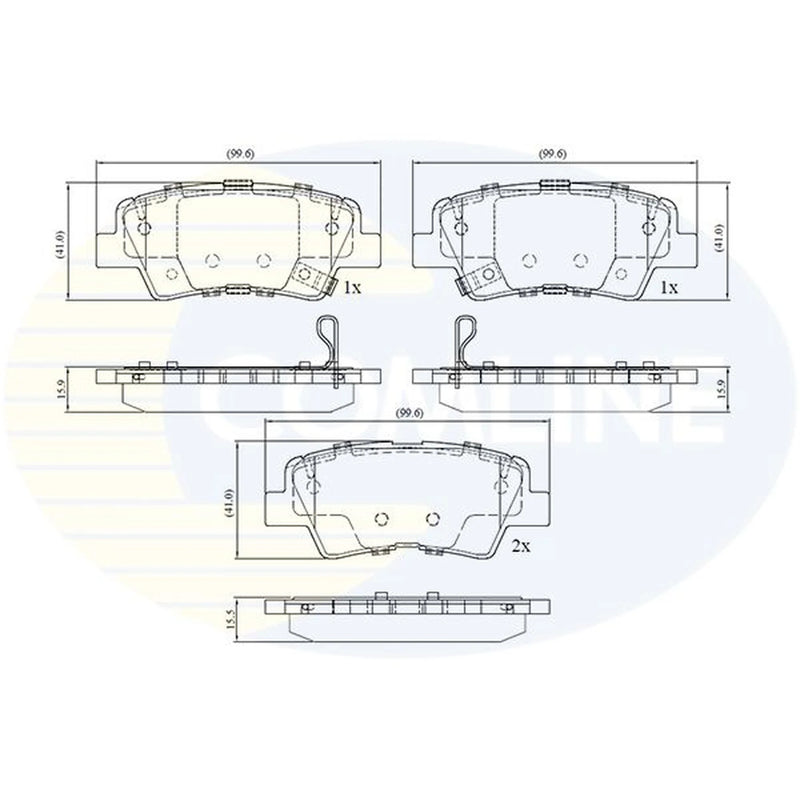 Comline 4 x Rear Brake Pad Set CBP32694