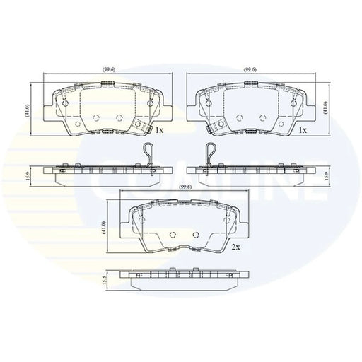 Comline 4 x Rear Brake Pad Set CBP32694