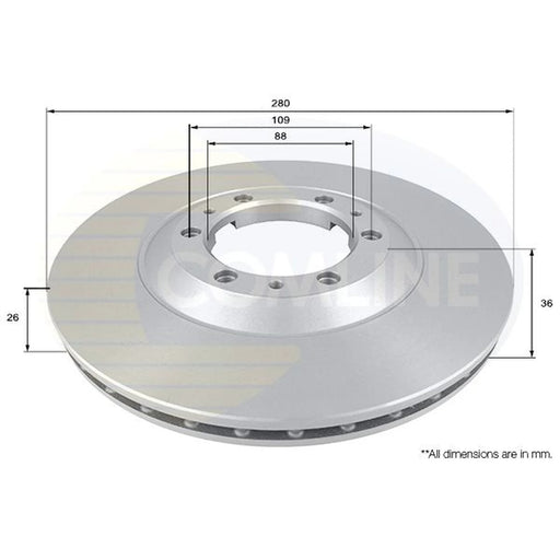 Comline 2 x Internally Vented Front Brake Discs ADC0705V