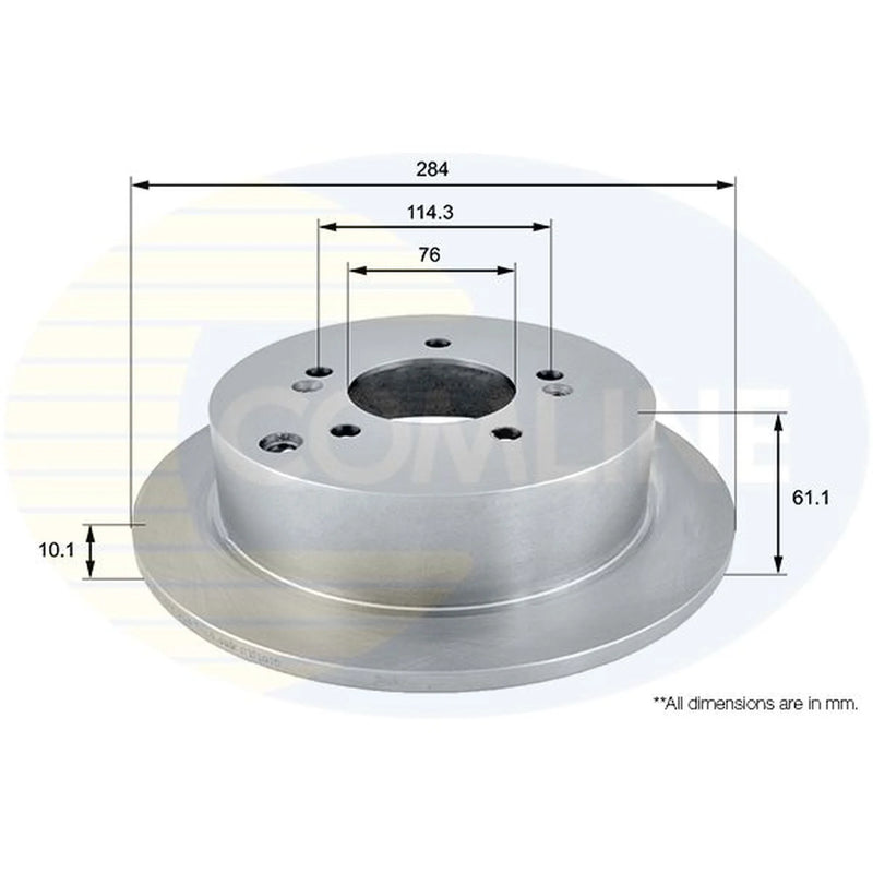 Comline 2 x Solid Rear Brake Discs ADC1036