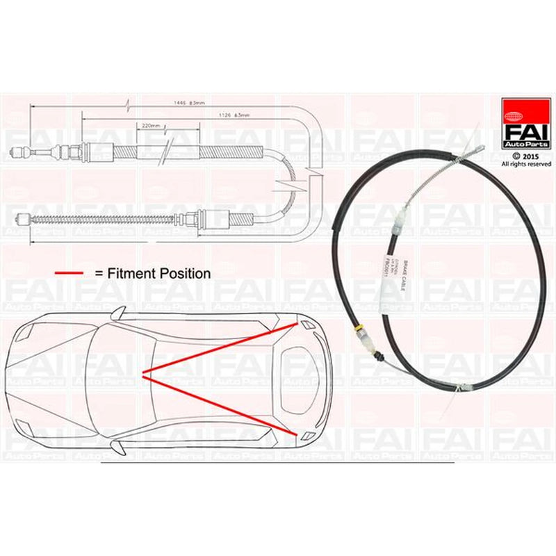 FAI Handbrake Cable Left Rear FBC0011
