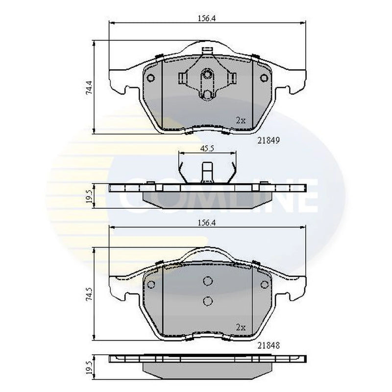 Comline 4 x Front Brake Pad Set CBP0715