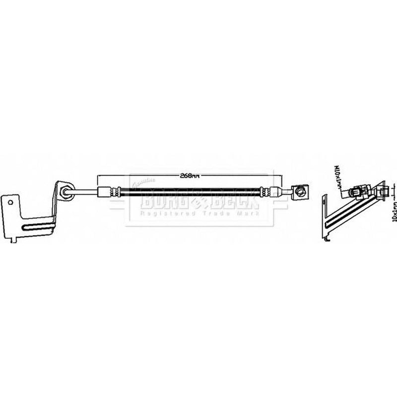 Borg & Beck Brake Hydraulic Hose Line Rear Left BBH8635