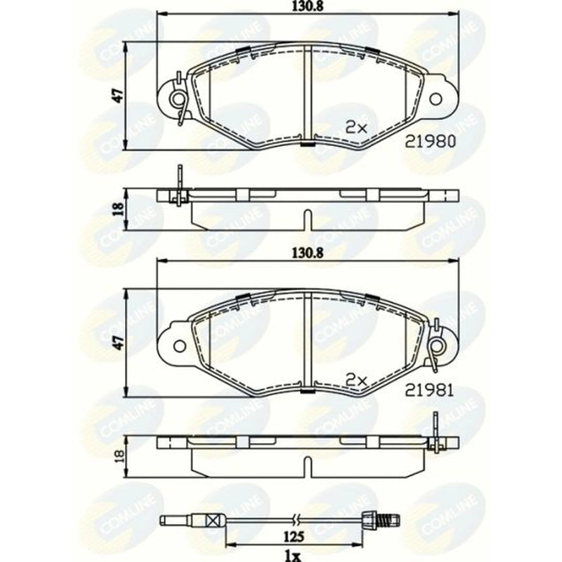 Comline 4 x Front Brake Pad Set CBP2485