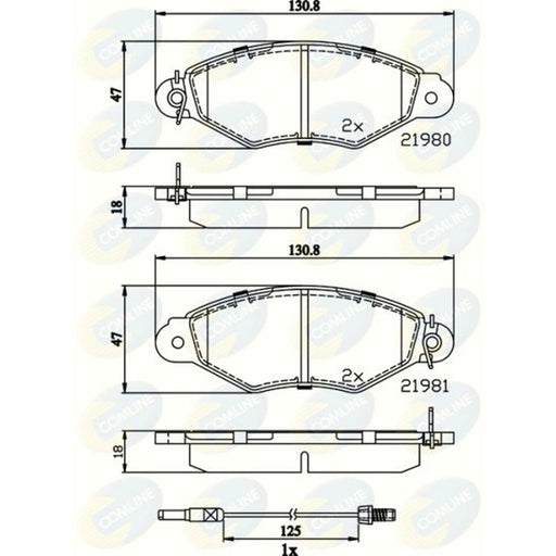 Comline 4 x Front Brake Pad Set CBP2485